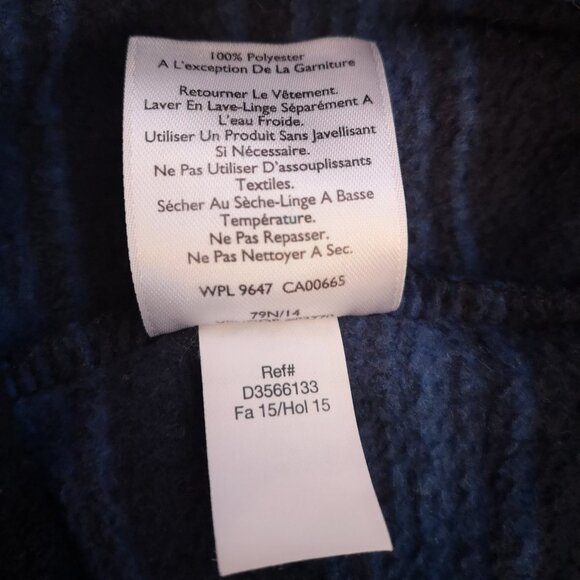 Eddie Bauer Men's Size Large Navy & Royal Blue 1/4 Zip Fleece Pullover - Picture 7 of 11